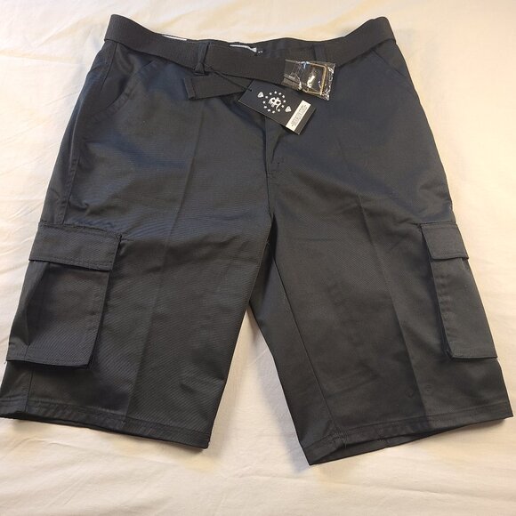 Brooklyn State Cargo Shorts With Belt Men's 42 Black - Picture 1 of 8